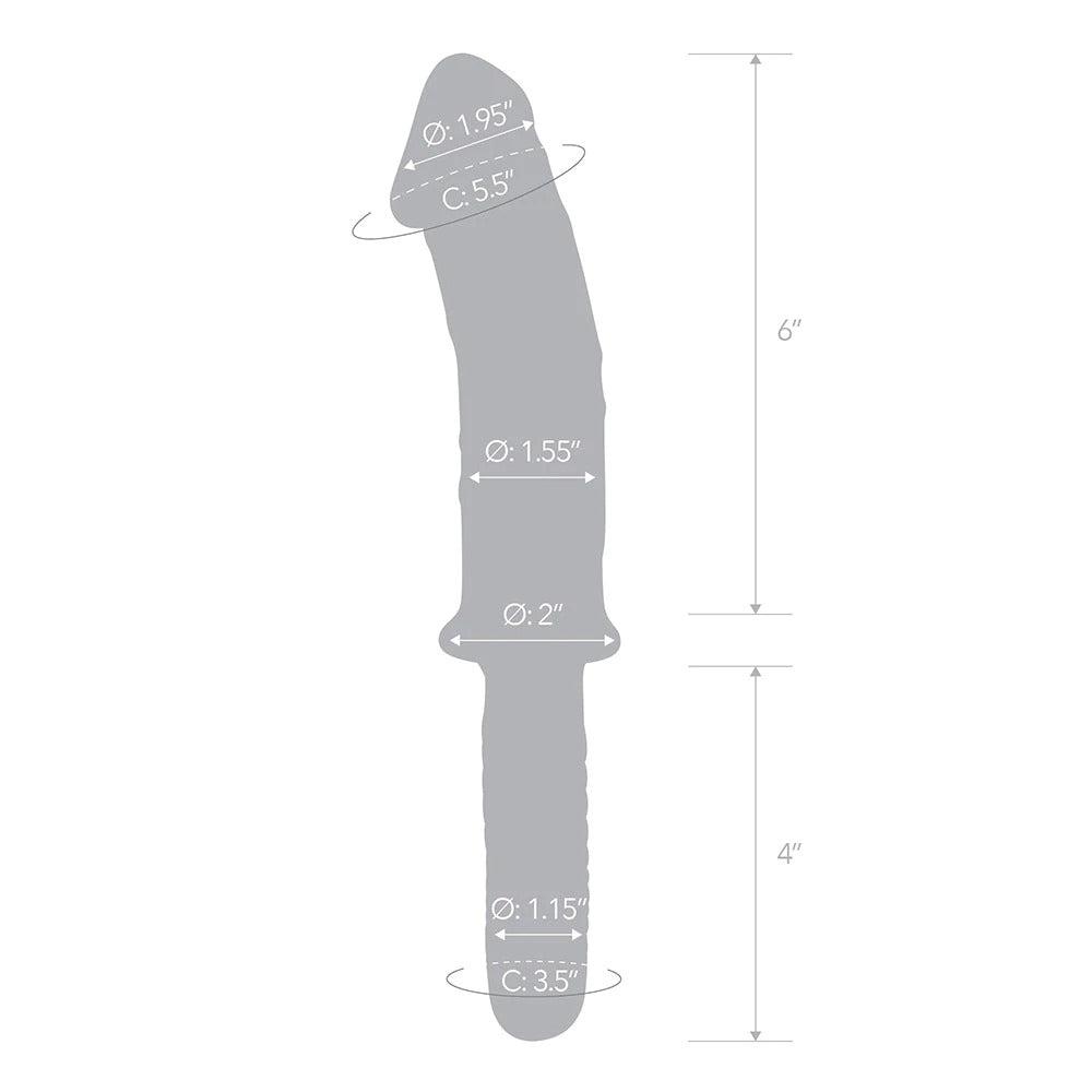 11" Realistic Double Ended Glass Dildo with Handle