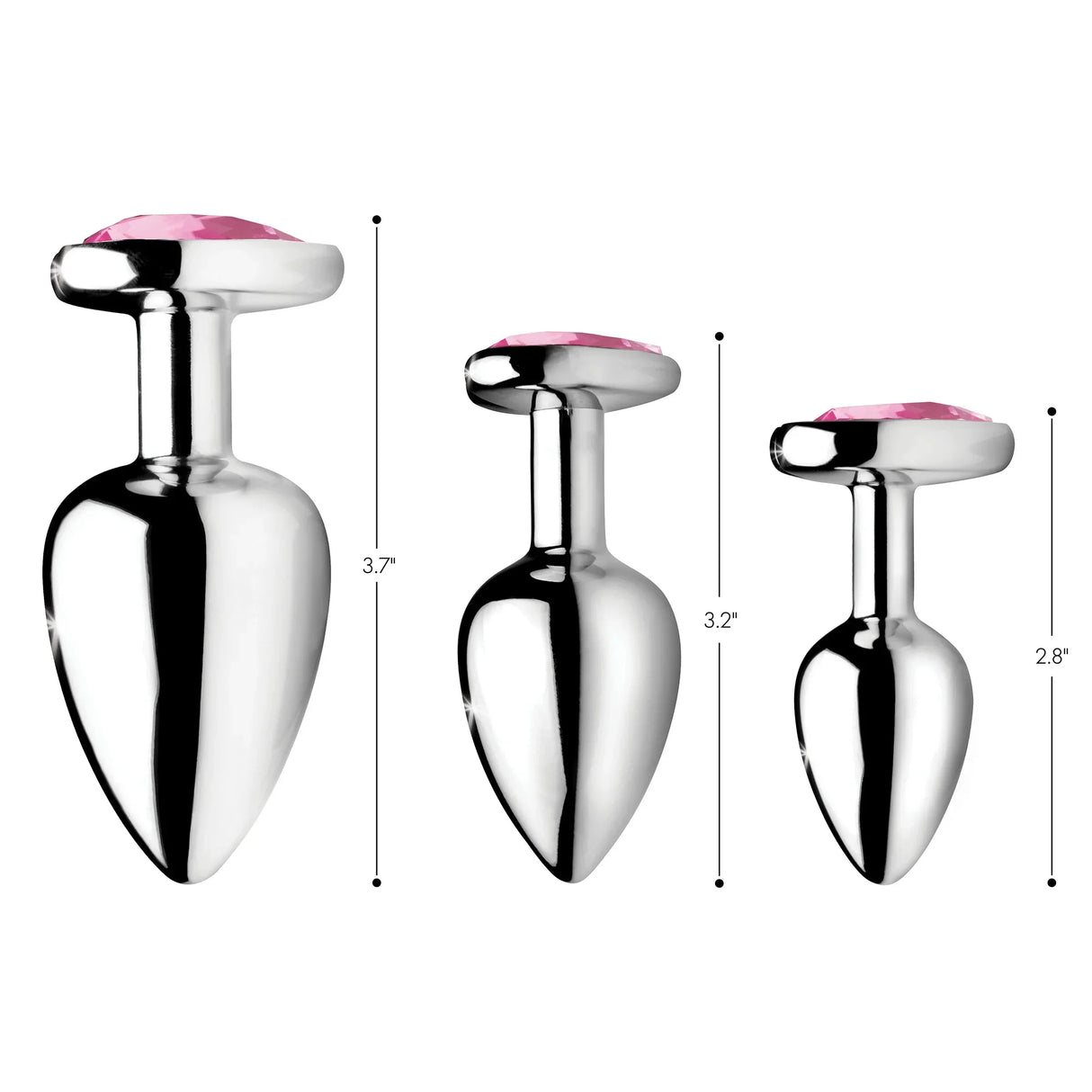 BootySparks Pink Heart Gem Anal Plug Set