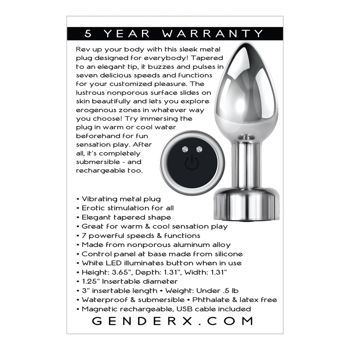 Gender X Rockin Metal Plug