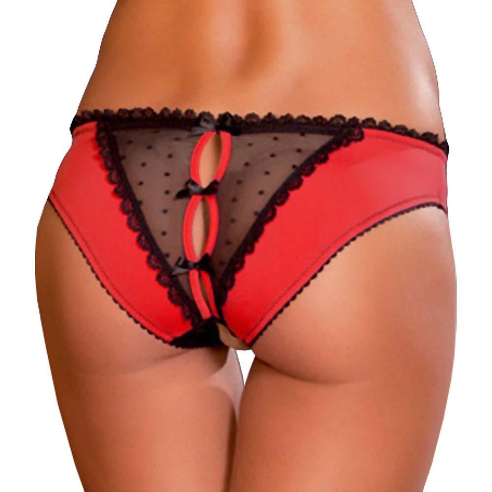 Rene Rofe Frills Crotchless Panty with Back Bows