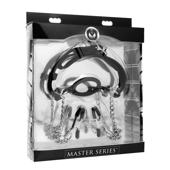 Silicone O-Ring Gag with Nipple Clamps