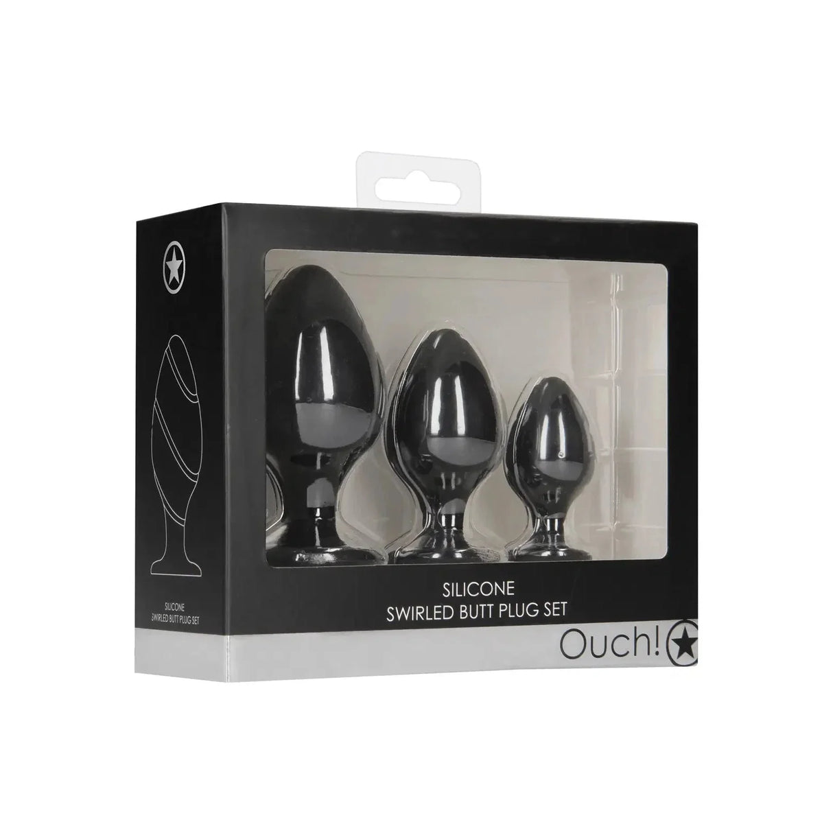 Silicone Swirled Butt Plug Set