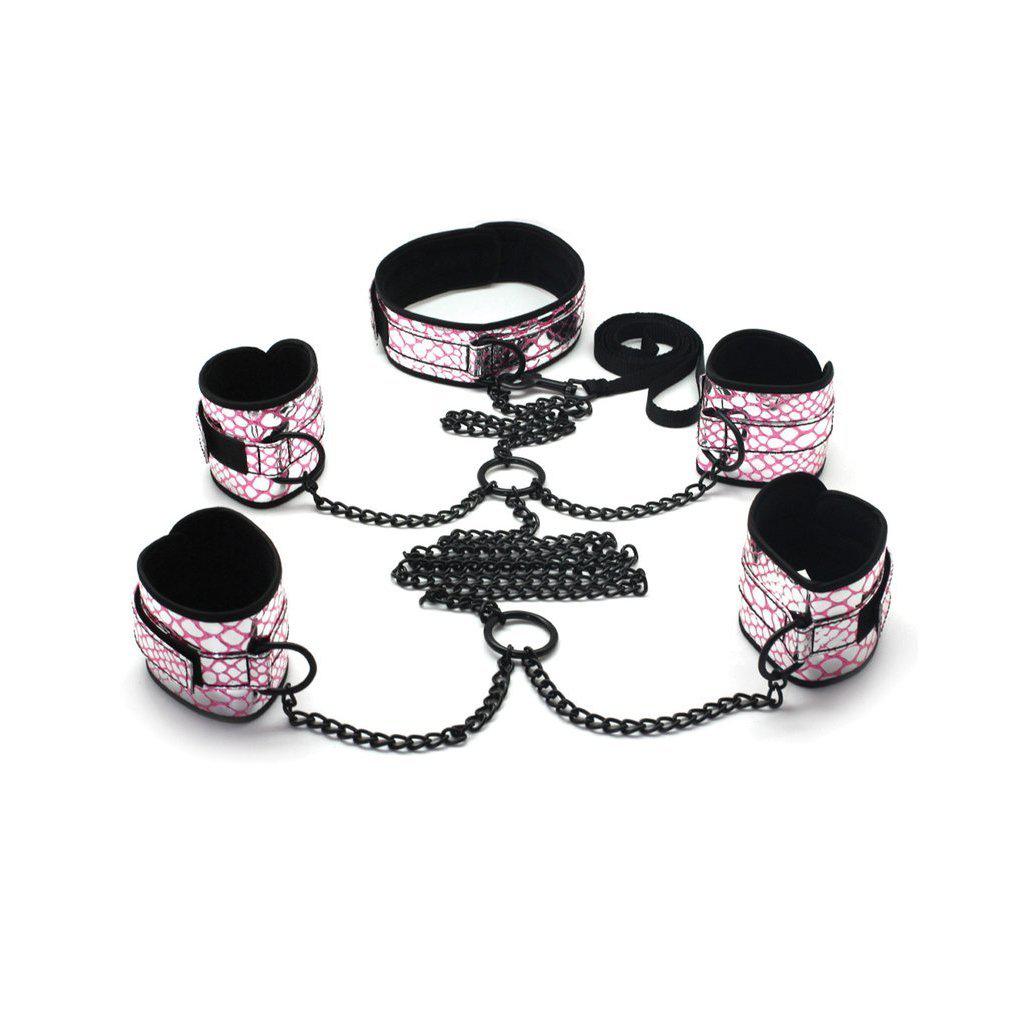 Spartacus Faux Leather Collar To Wrist & Ankle Restraints