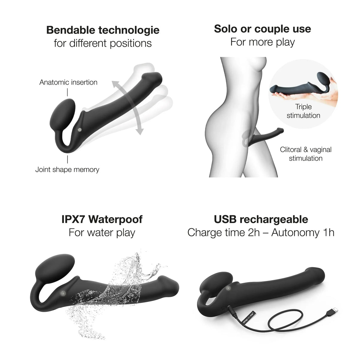 Strap-On-Me Vibrating Bendable Strap-On - XL