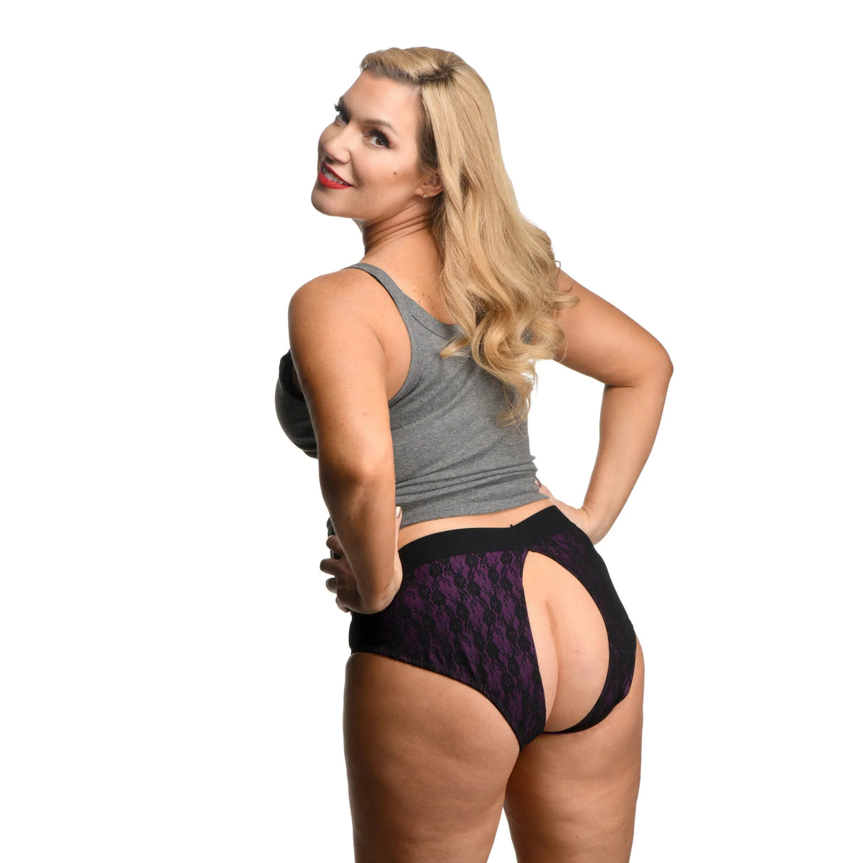 Strap U Lace Envy Crotchless Panty Harness - 2XL