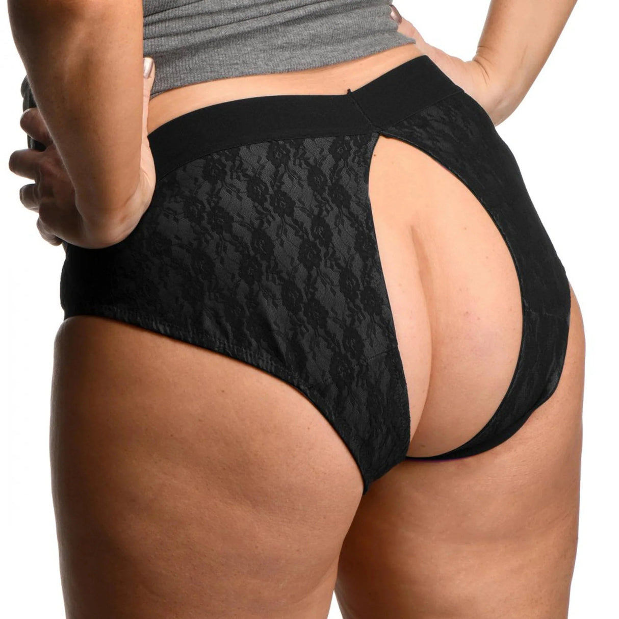 Strap U Lace Envy Crotchless Panty Harness - 2XL