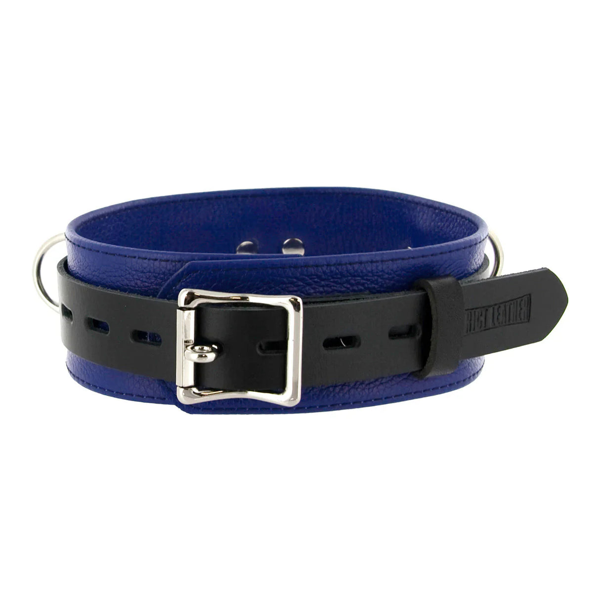 Strict Leather Deluxe Black and Purple Locking Collar