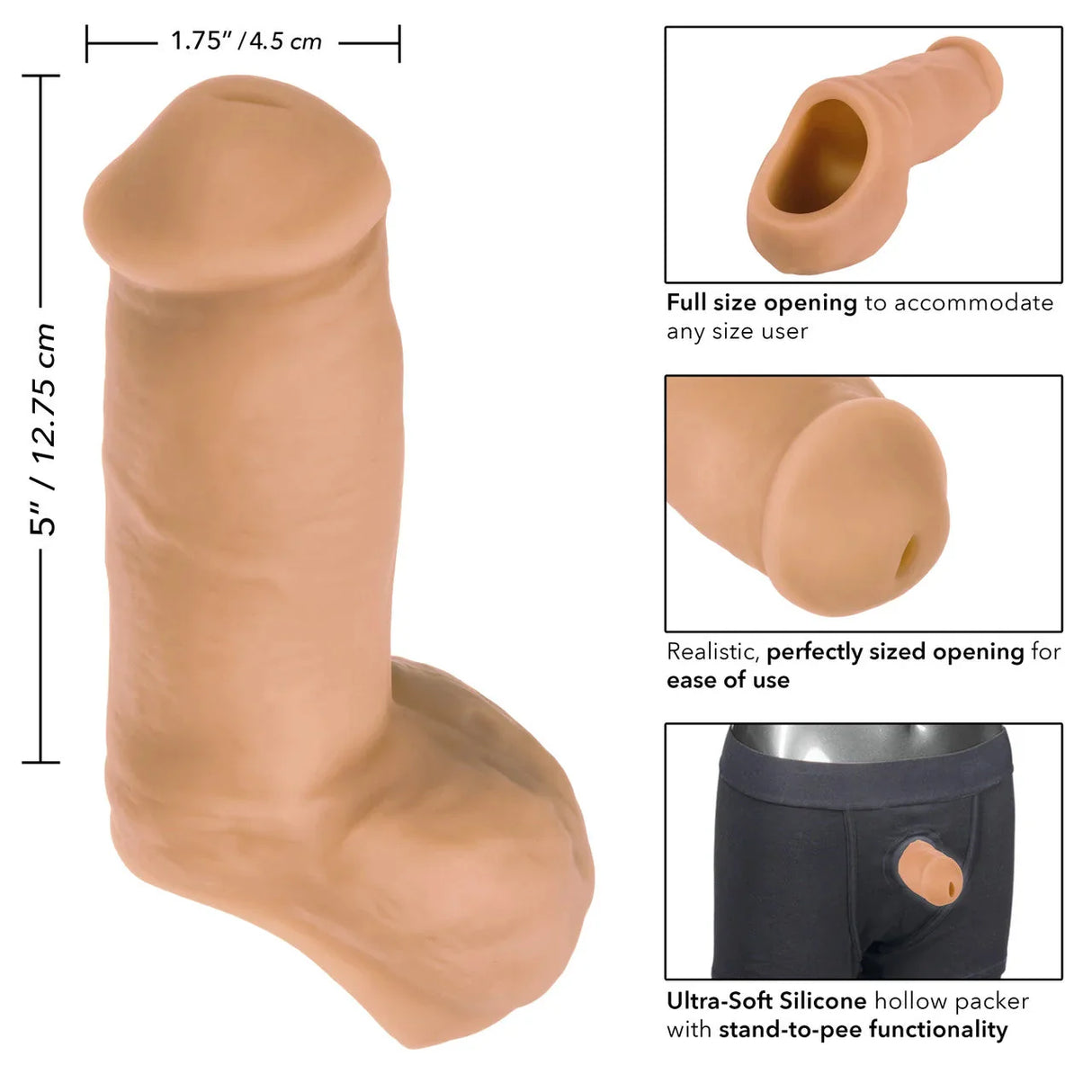 Ultra-Soft STP Hollow 5 Inch Packer Dildo
