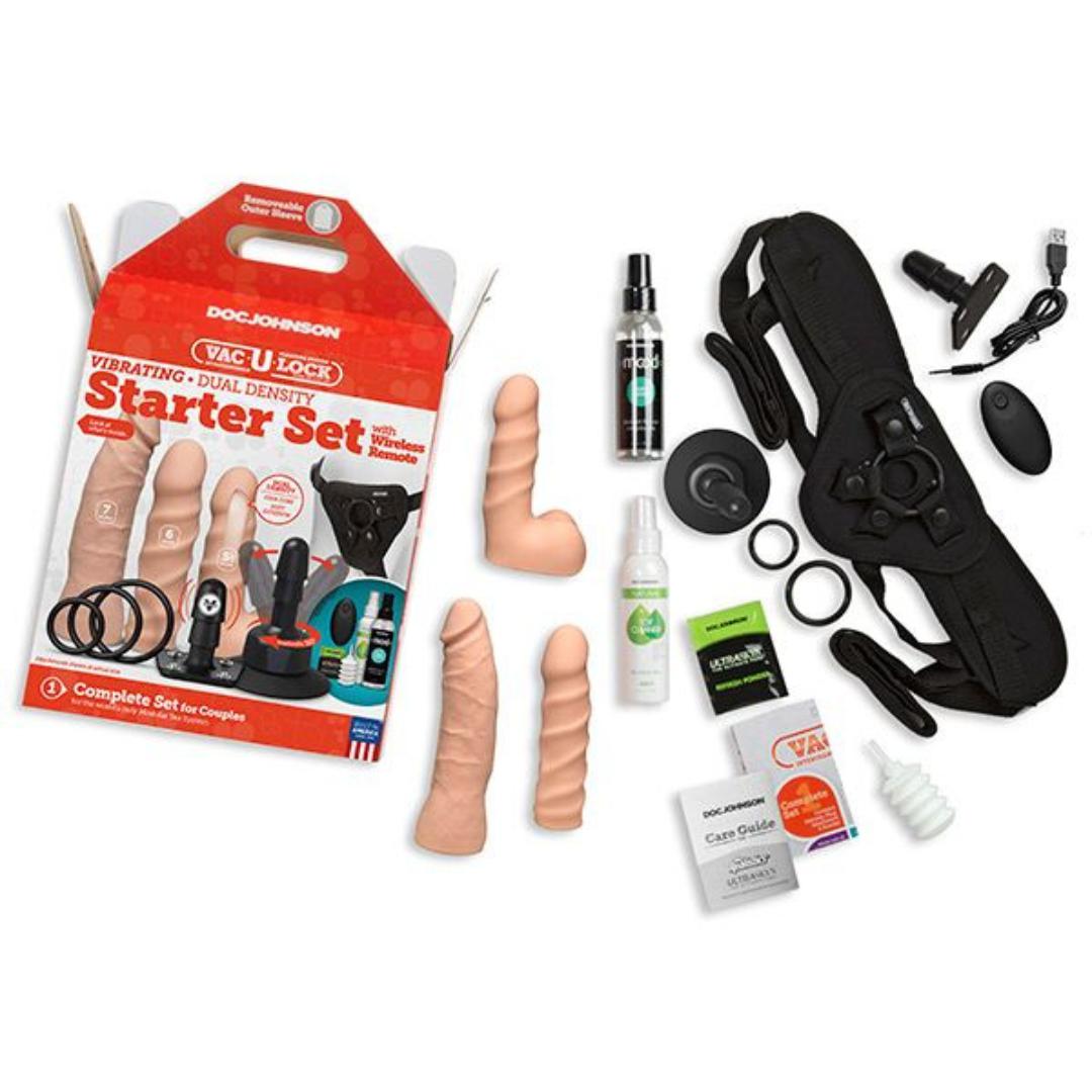 Vac-U-Lock Vibrating Harness Starter Set with Remote