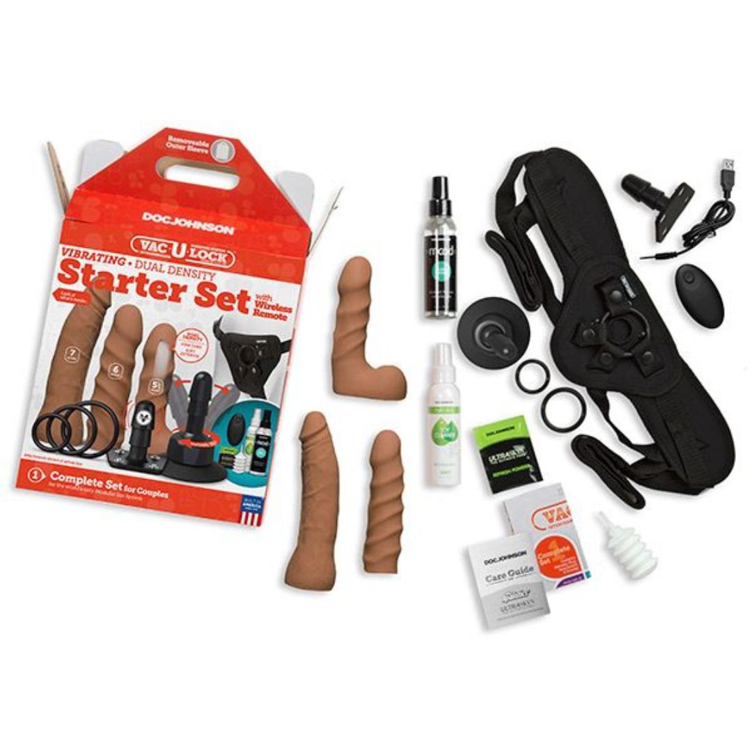 Vac-U-Lock Vibrating Harness Starter Set with Remote