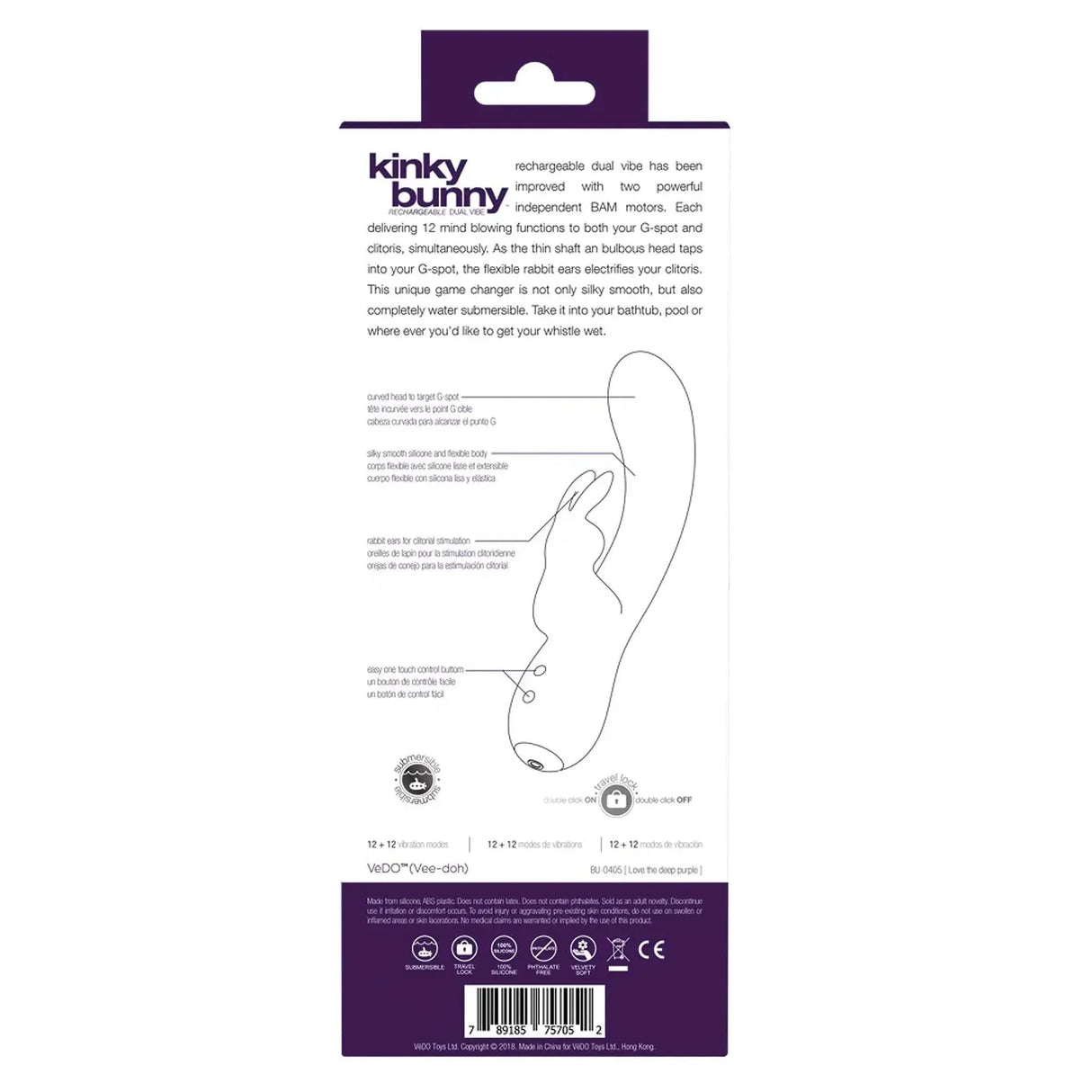 VeDO Kinky Bunny Plus Rechargeable Dual Vibe
