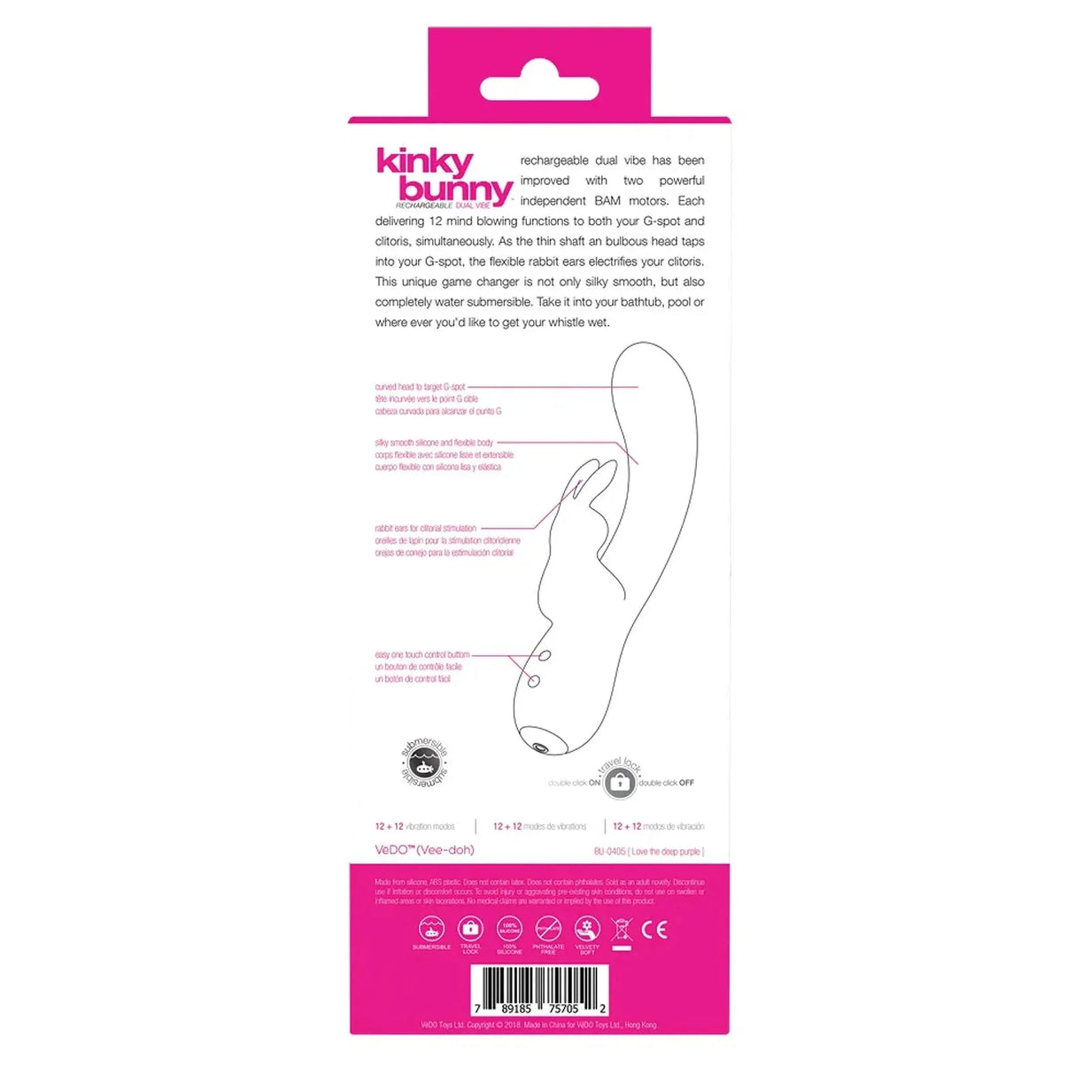 VeDO Kinky Bunny Plus Rechargeable Dual Vibe