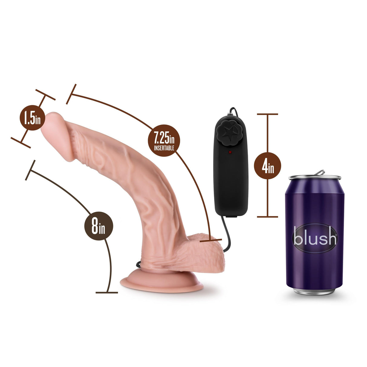 Blush Dr. Sean 8 Inch Vibrating Curved Dildo