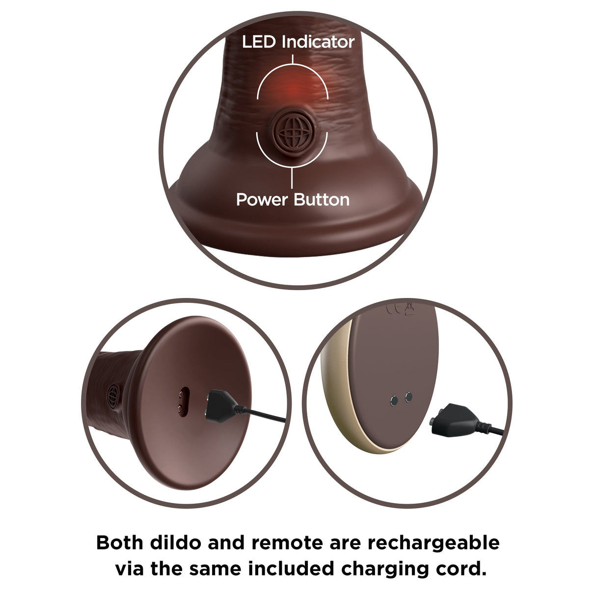 King Cock Elite 9 Inch Dual Density Vibrating Silicone Dildo