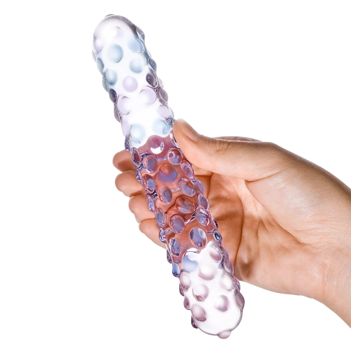 Purple Rose Nubby Glass Dildo