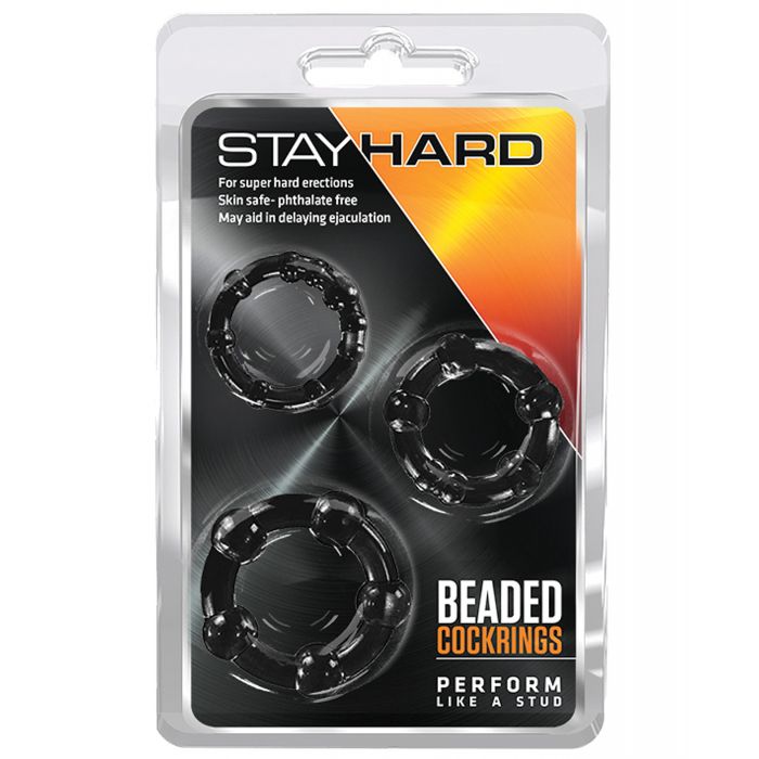 Stay Hard Beaded Cock Rings - 3 Pack