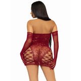 2 Piece Hardcore Net Tube Dress With Gloves