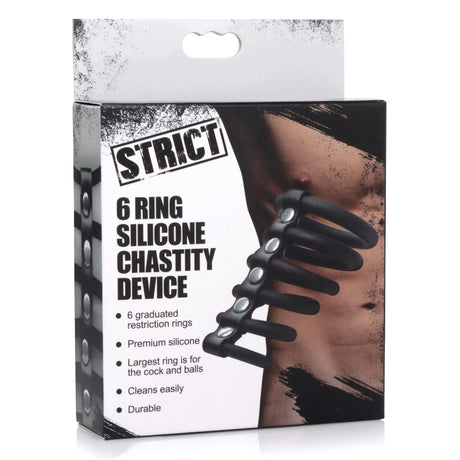 6 Ring Silicone Chastity Cage
