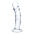 7 Inch Curved Realistic Glass Dildo With Veins