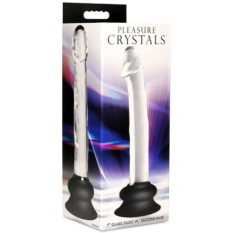 7 Inch Glass Dildo with Silicone Base