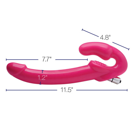 7X Revolver Slim 8 Inch Vibrating Strapless Strap-on - Pink