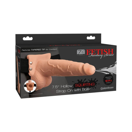 7.5 Inch Hollow Squirting Strap On Dildo with Balls
