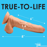 8 Inch Uncut Dildo with Balls