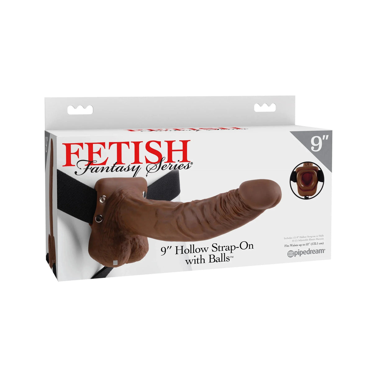9 Inch Realistic Hollow Strap-On Dildo with Balls