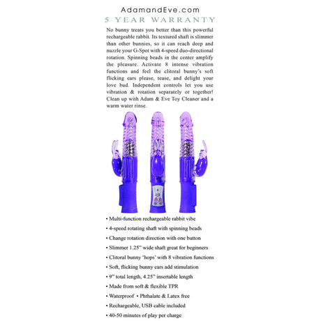 Rechargeable Rabbit Dildo