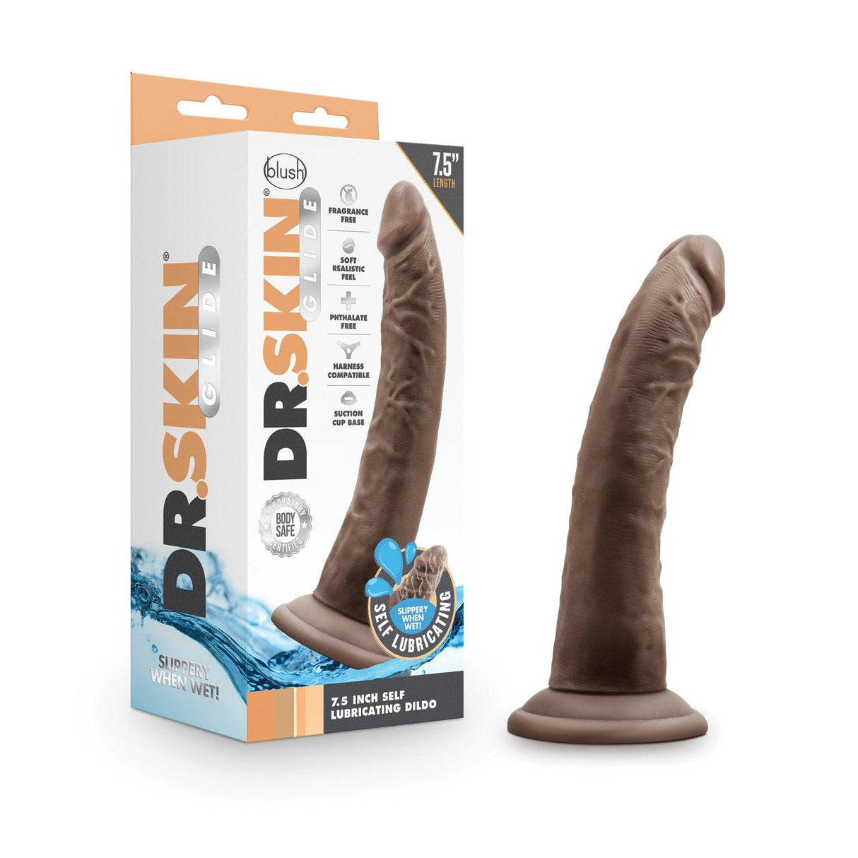 Blush Dr. Skin Glide 7.5 Inch Self Lubricating Dildo