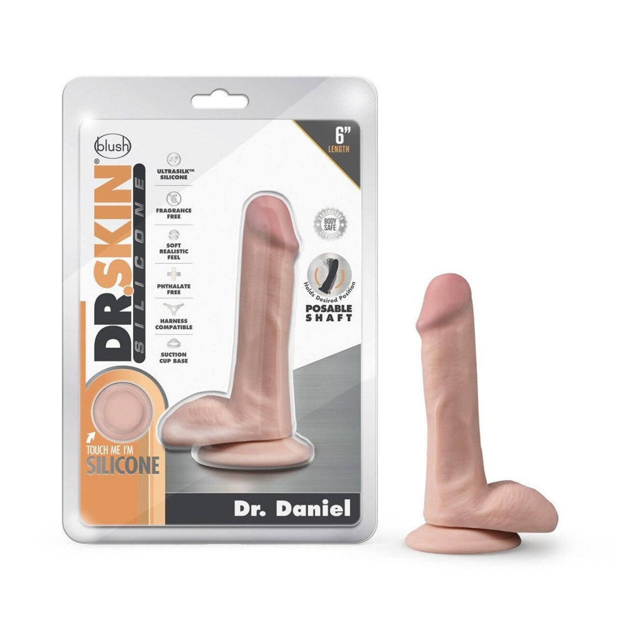 Blush Dr. Skin Silicone Dr. Daniel 6 Inch Dildo