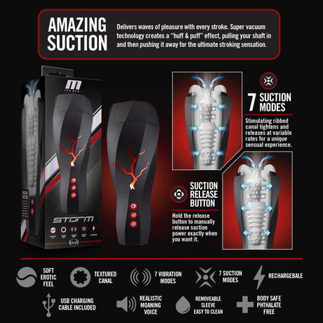 Blush M For Men Storm Suction Powered Stroker