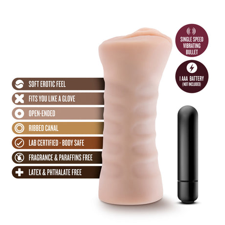 Blush M For Men Vibrating Masturbator - Rain