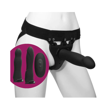 Body Extensions 4 Piece Vibrating Hollow Strap On Set with Remote
