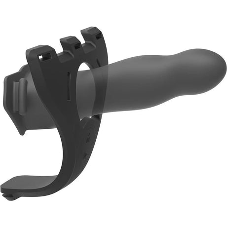 Body Extensions Be Aroused Vibrating 2 Piece Black Hollow Silicone Strap On Set
