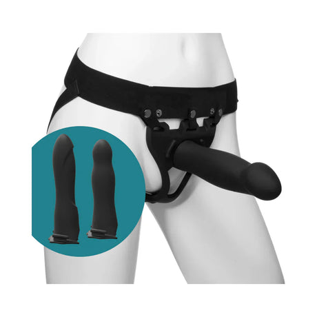 Body Extensions Be Ready 4 Piece Hollow Silicone Strap On Set - Black