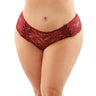 Bottoms Up Magnolia Stretch Lace Crotchless Panty With Ribbon Lace Up Front