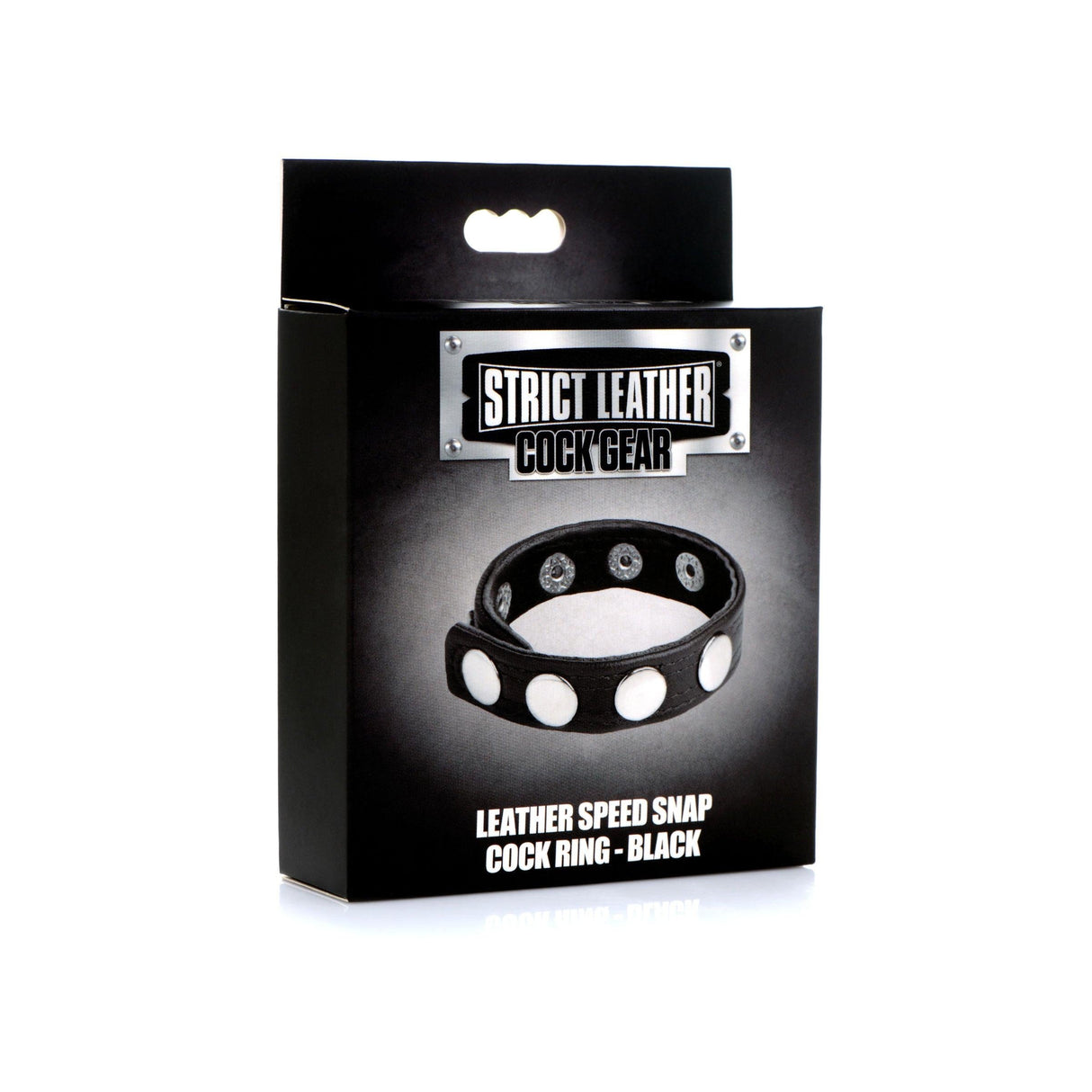 Cock Ring Blue Studded Leather Speed Snap-On Ring