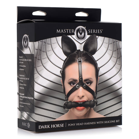 Dark Horse Pony Head Harness with Silicone Bit