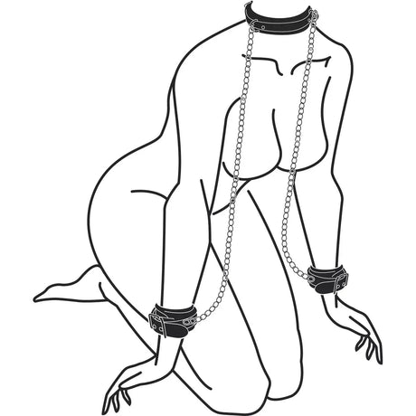 Easy Toys Faux Leather Collar with Handcuffs