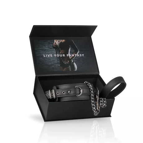 Easy Toys Fetish Faux Leather Collar with Leash