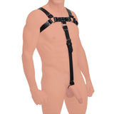 English Bull Dog Leather Chest Harness with Cock Strap