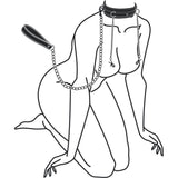 Faux Leather Lead & Nipple Clamps Collar Restraint Set