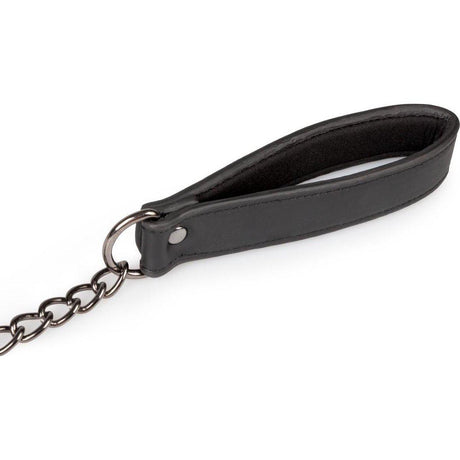 Faux Leather Lead & Nipple Clamps Collar Restraint Set