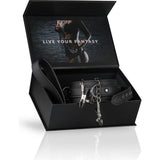 Faux Leather Lead & Nipple Clamps Collar Restraint Set