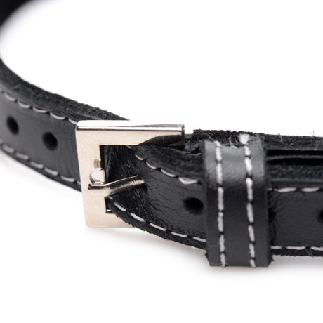 Fierce Vixen Leather Choker with Rhinestones - Purple