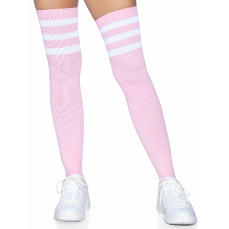 Leg Avenue 3 Stripes Athletic Ribbed Thigh Highs