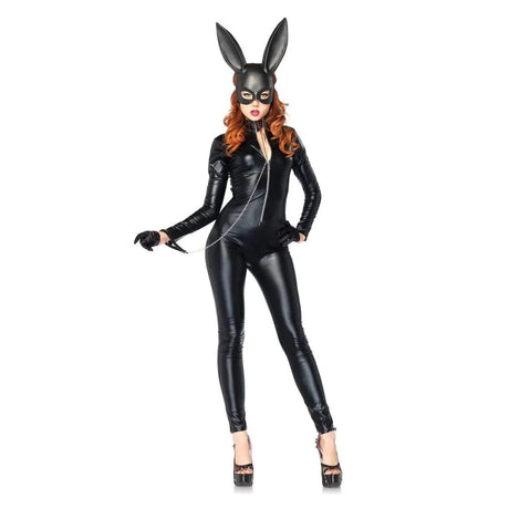 Leg Avenue Faux Leather Zipper Front Catsuit