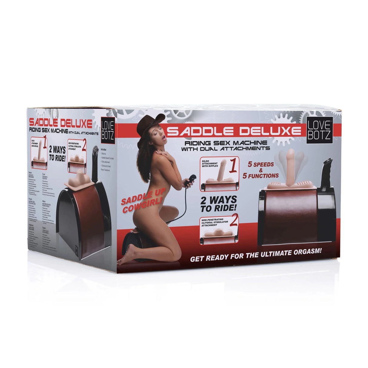 LoveBotz Saddle Deluxe Riding Sex Machine with Dual Attachments