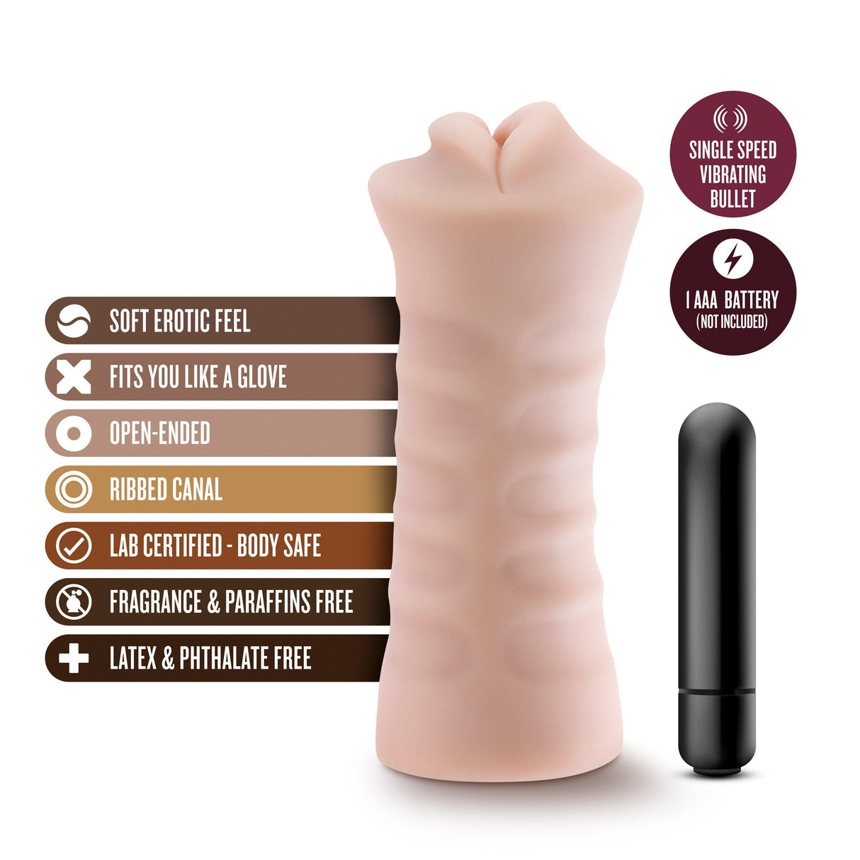 M for Men Angie Vibrating Mouth Stroker Masturbator